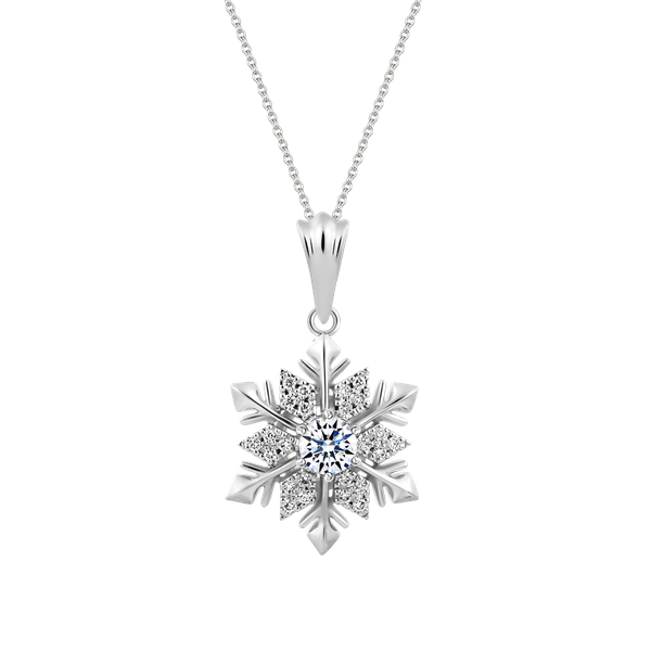 Mặt kim cương tấm vàng 14K Snowing 2 2C