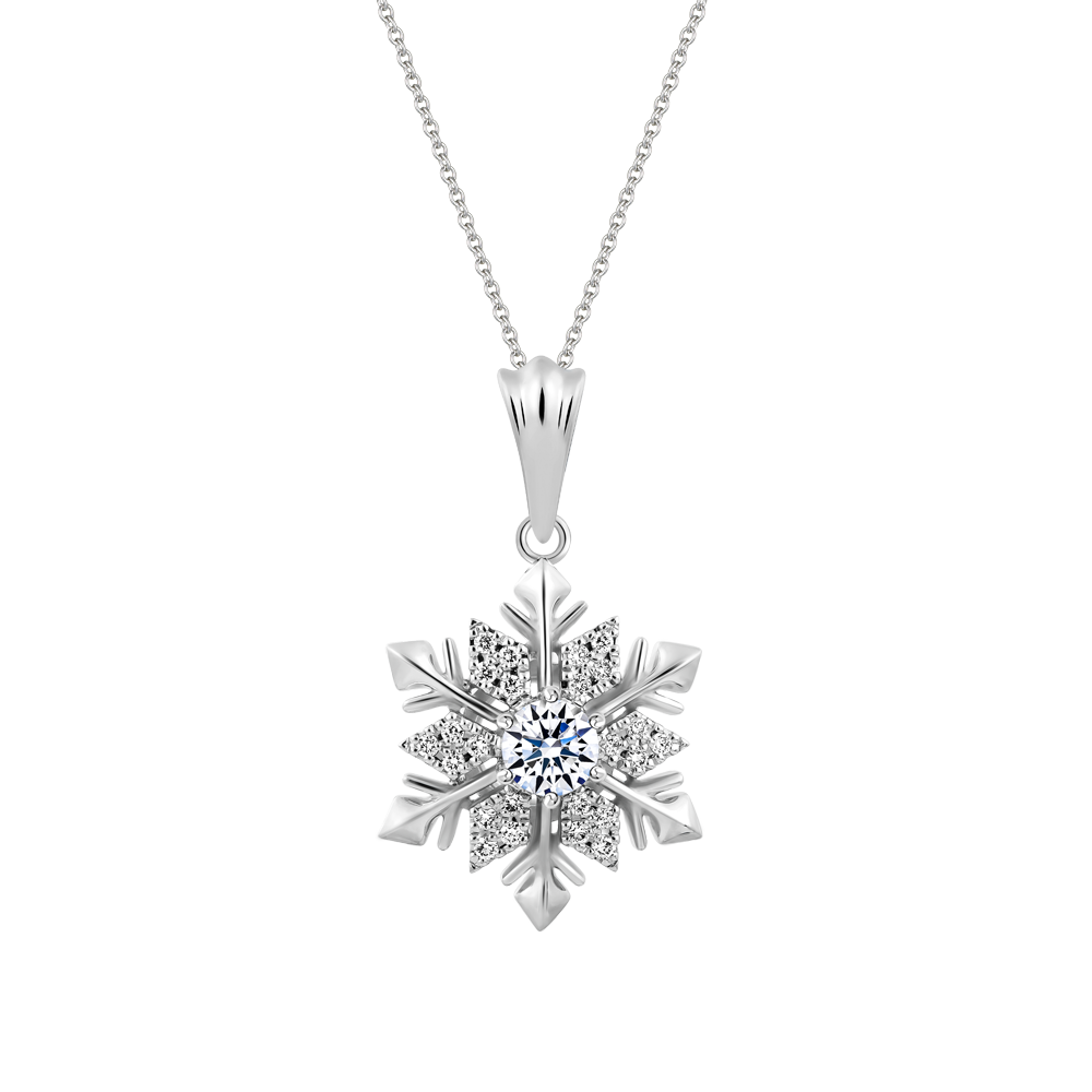 Mặt kim cương tấm vàng 14K Snowing 2 2C