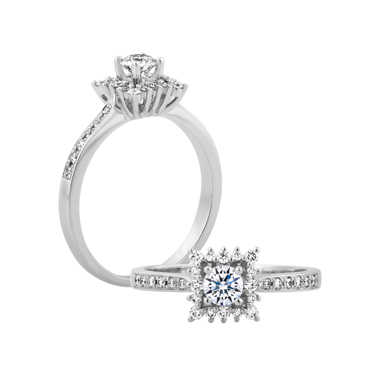 Nhẫn nữ kim cương 8 Hearts & Arrows vàng 14K Oriflame H&A 2C GVRG0244320