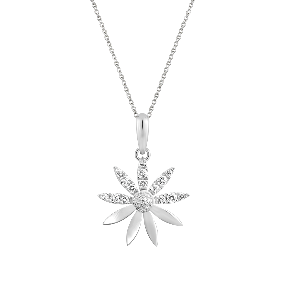 Mặt kim cương viên vàng 14K Daisy TD