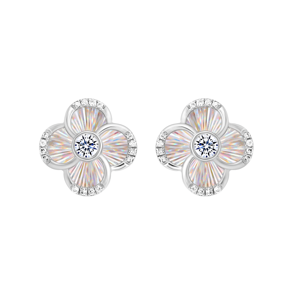 Hoa tai kim cương viên vàng 14K Jeny A033 TD