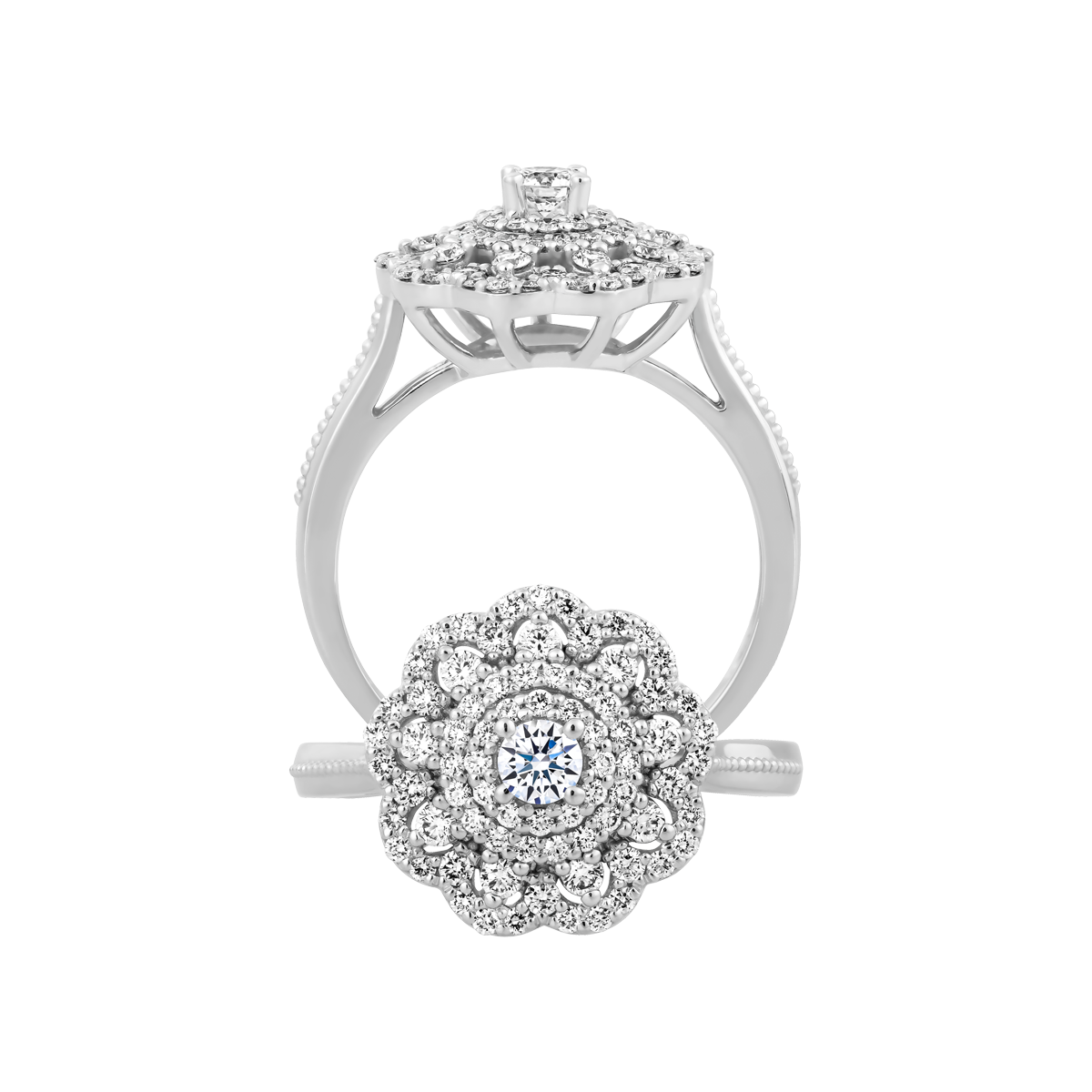 Nhẫn nữ kim cương vàng 14K Bakarne N 11p GVRG0237626