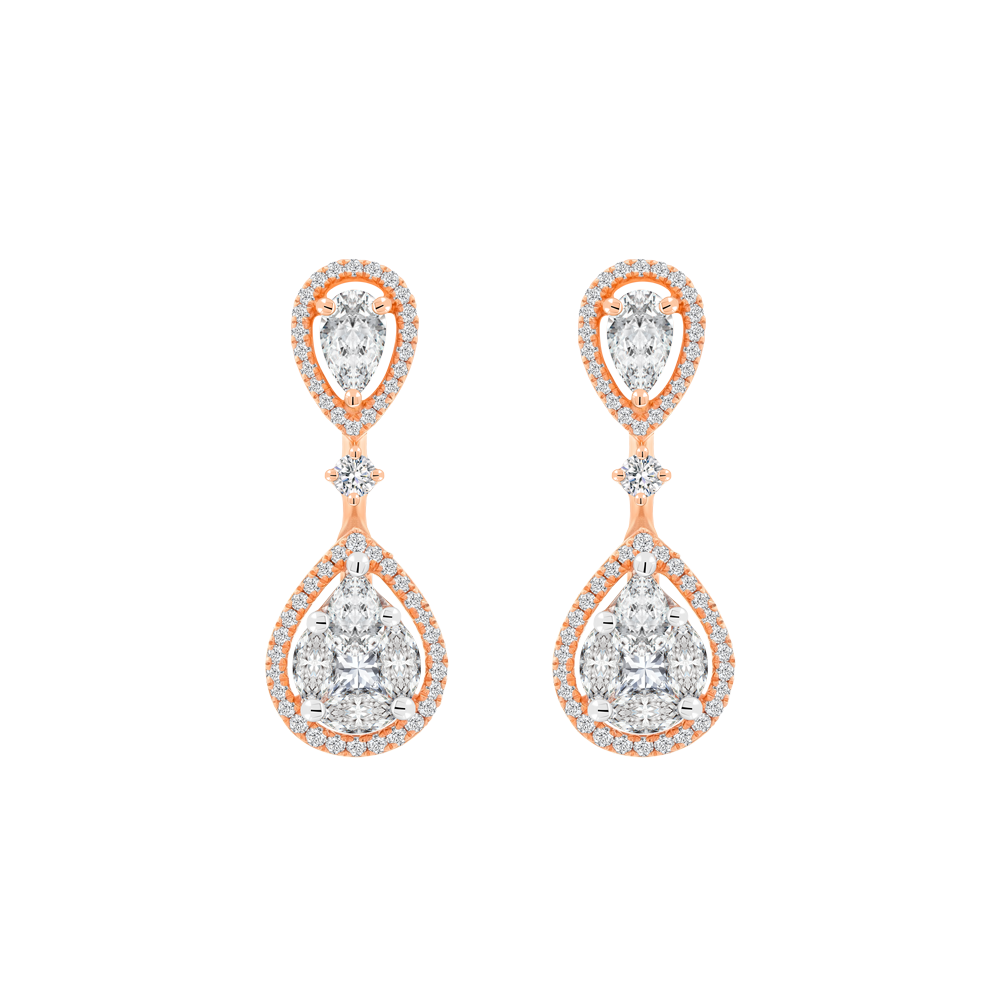 Hoa tai kim cương viên vàng 18K Jena A385 TD