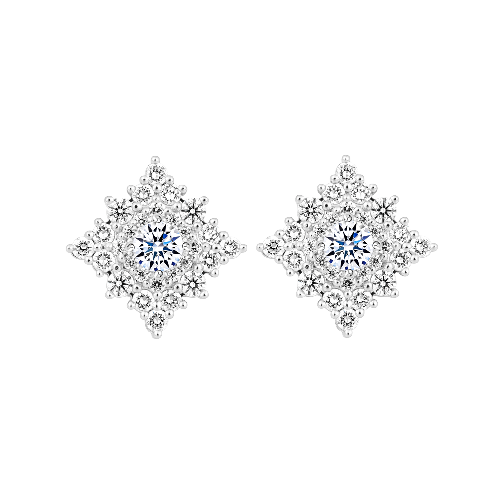 Hoa tai đính đá CZ vàng 10K Gladful 2C