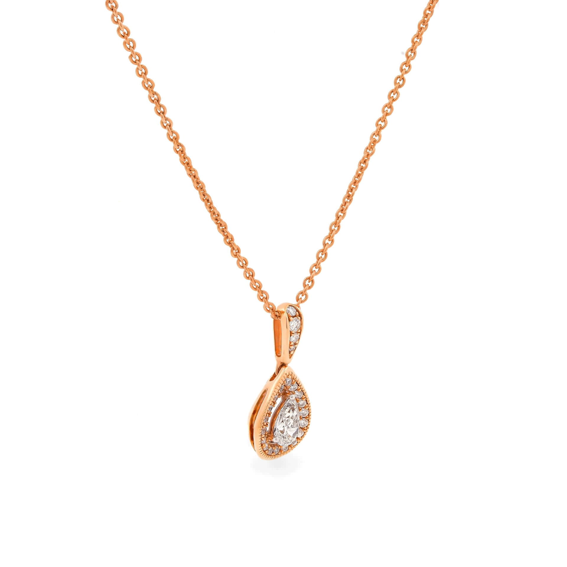 Dây liền mặt kim cương viên vàng 18K Jena A012 TD