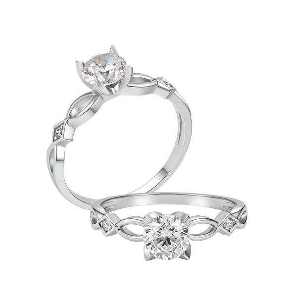 Ổ nhẫn nữ kim cương tấm vàng 14K Olivan 5C