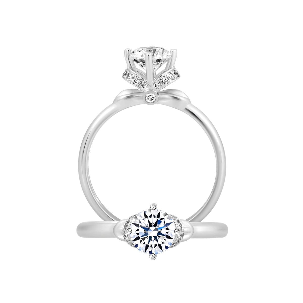 Ổ nhẫn nữ kim cương tấm vàng 14K Adequacy 5C