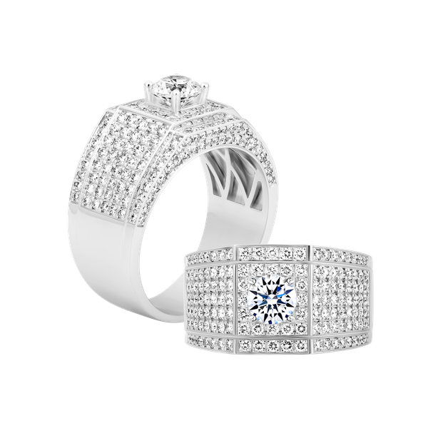 Ổ nhẫn nam kim cương tấm vàng 14K Galvin V2 5C W