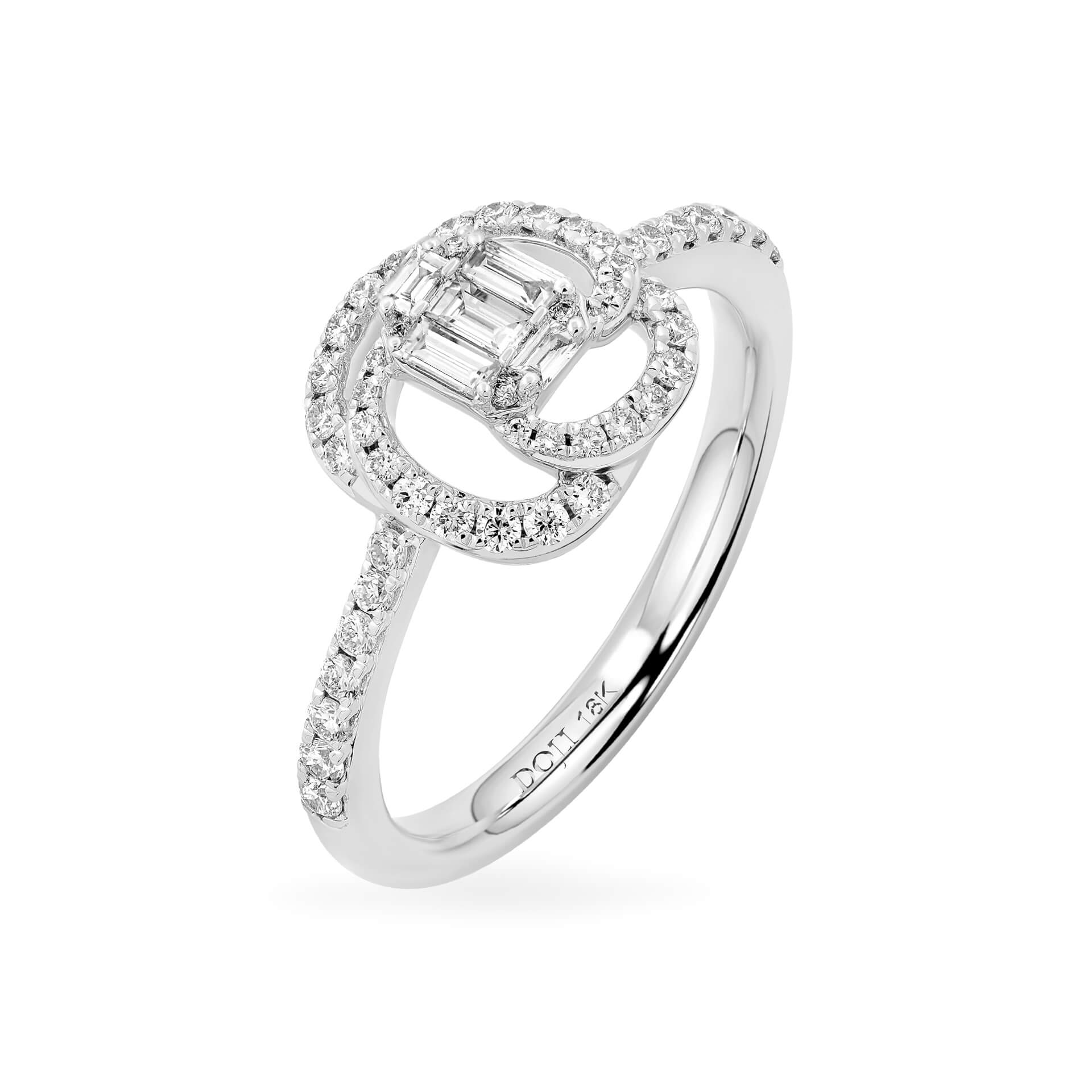 Nhẫn nữ kim cương viên vàng 18K Jena A755 TD