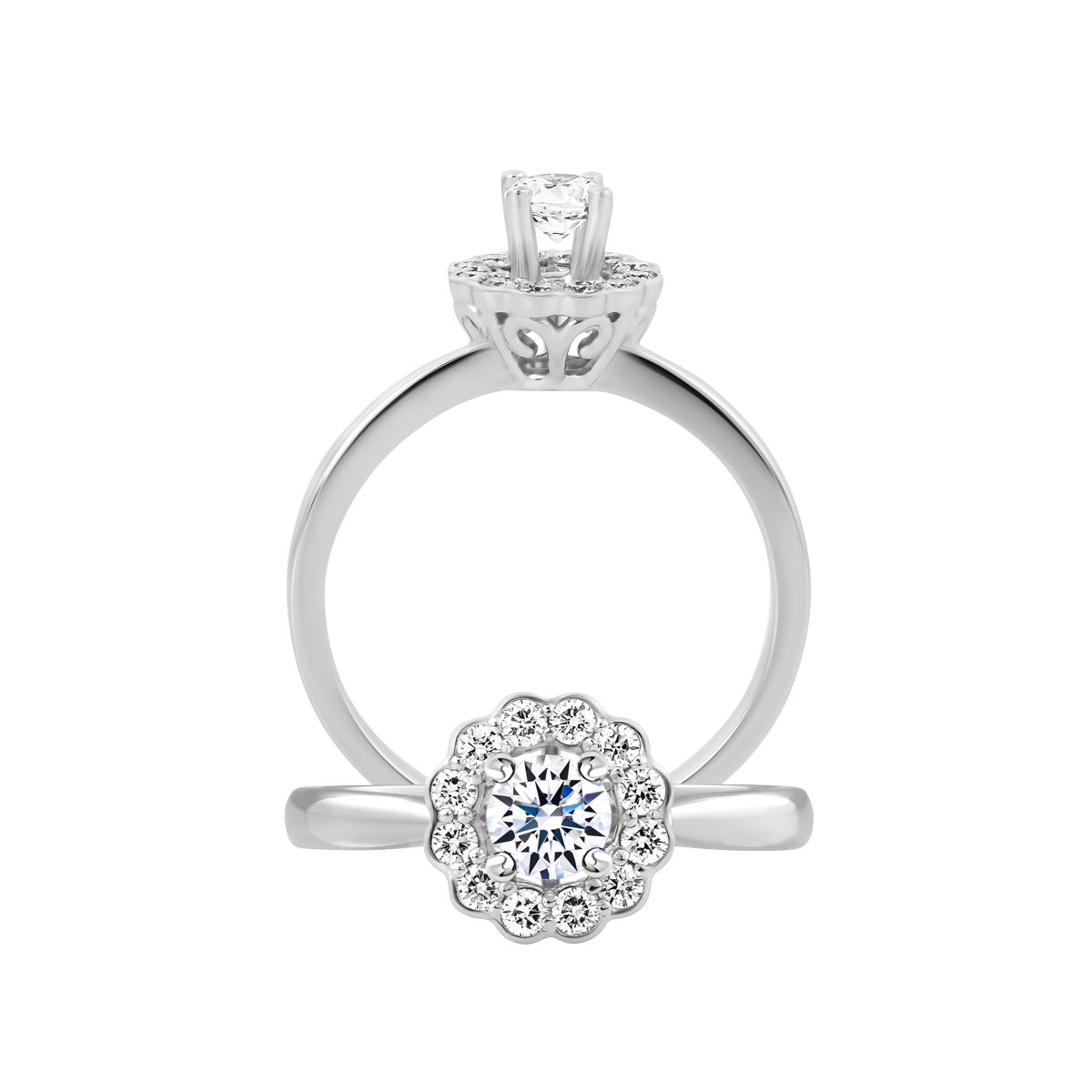 Nhẫn nữ kim cương viên vàng 14K Excite GIA 2C