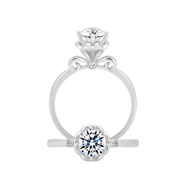 Ổ nhẫn nữ kim cương tấm vàng 14K Stunning 5C