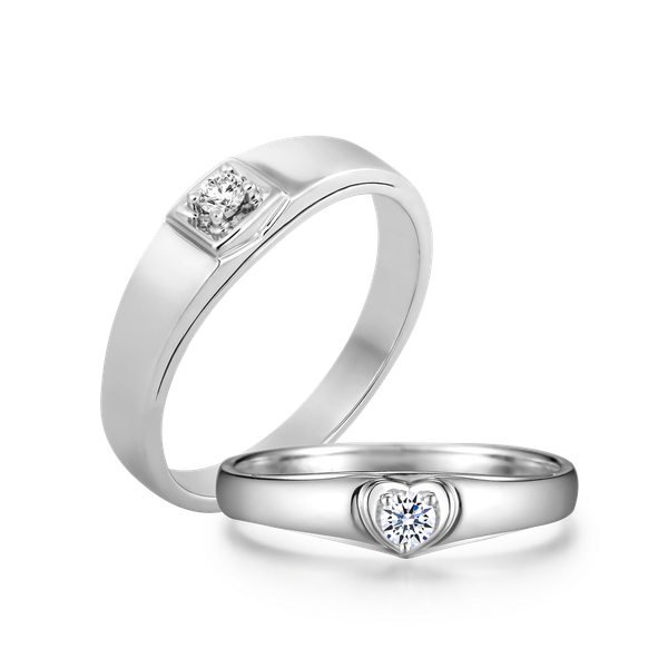 Nhẫn cưới nam kim cương vàng 14K Oberon 5p M