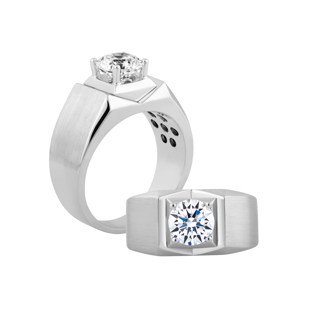 Nhẫn nam đính đá CZ vàng 14K Freely N 5C W GVRG0216043