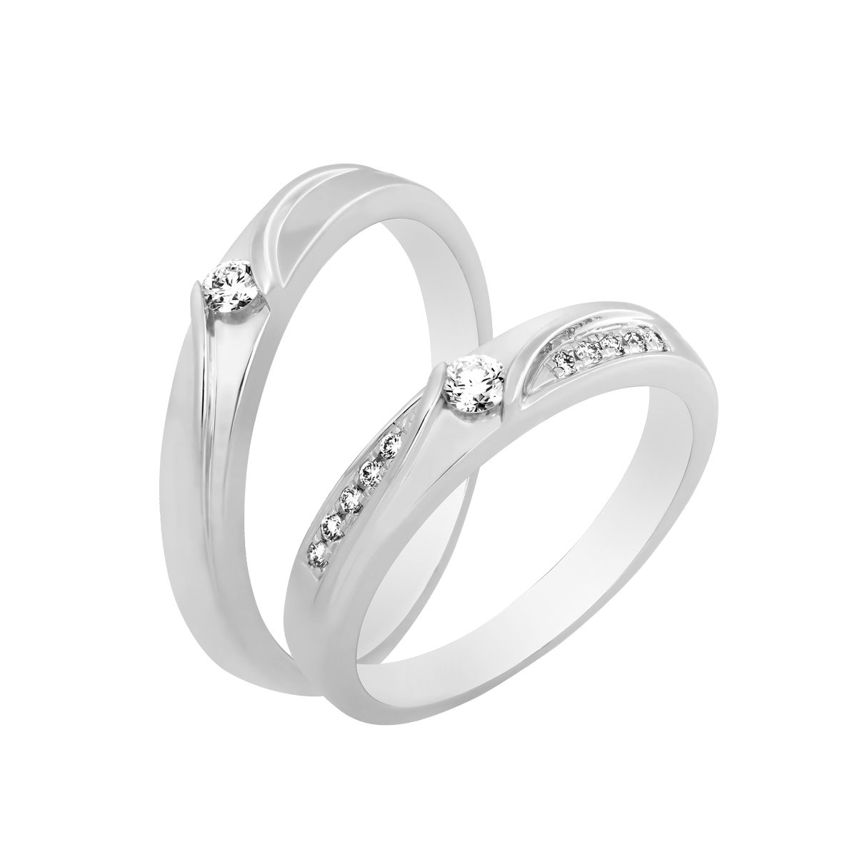 Nhẫn cưới nam kim cương vàng 14K Eliner 5p M