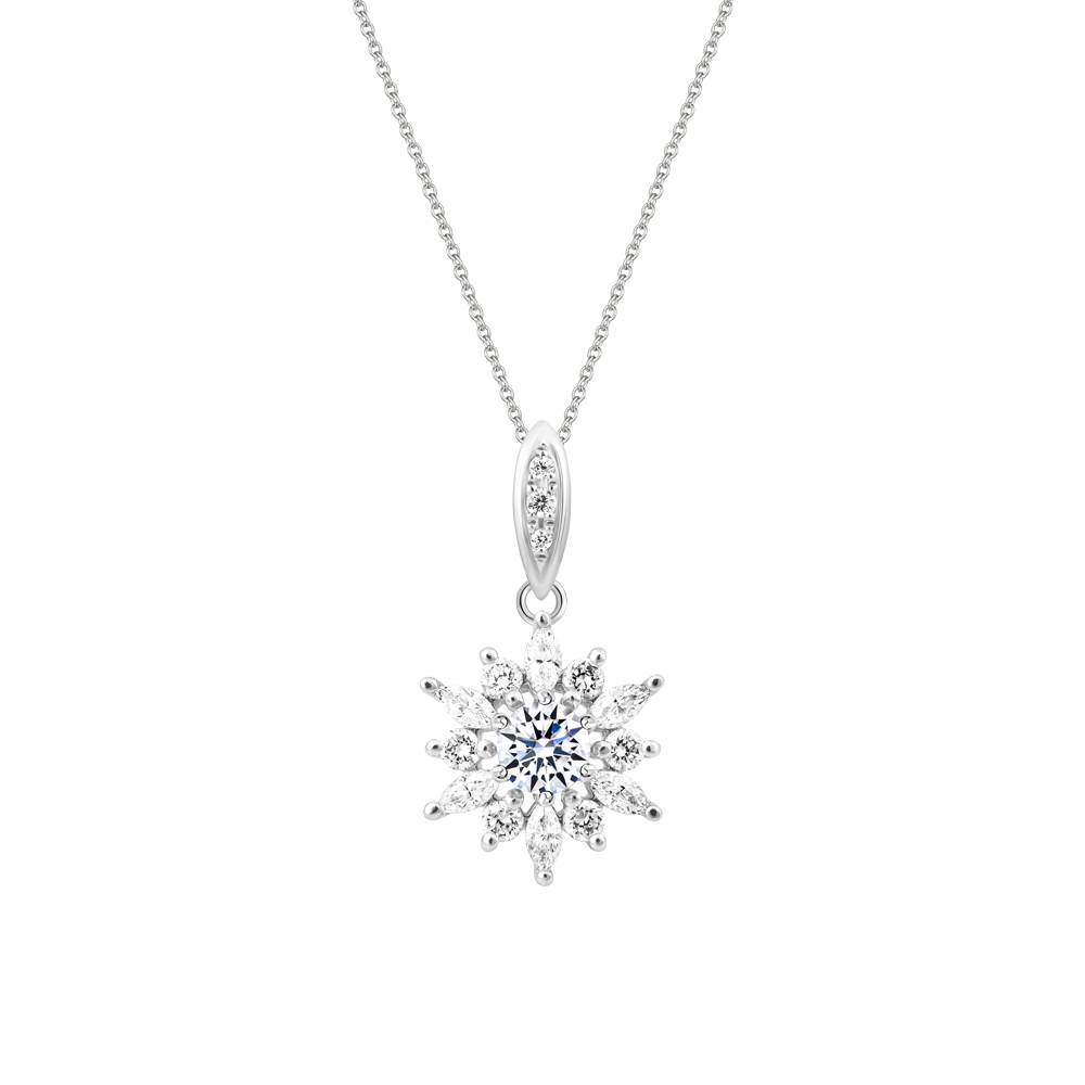 Mặt đính đá CZ vàng 18K Bloomy