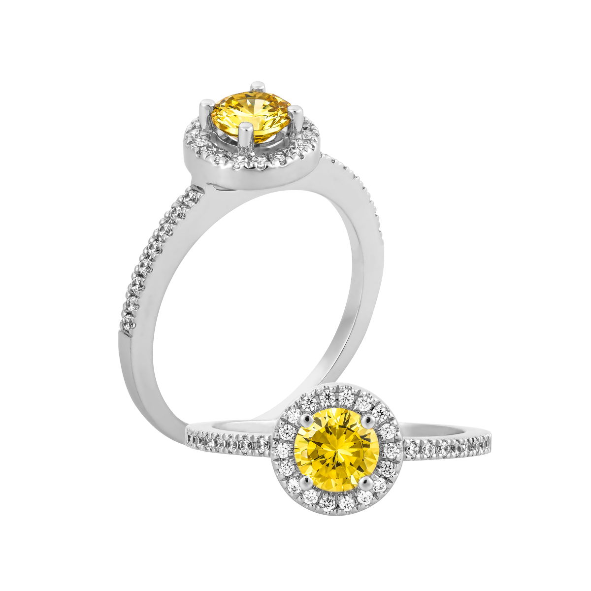 Nhẫn nữ đính đá màu Citrine vàng 10K Waddle N5C S.CIT