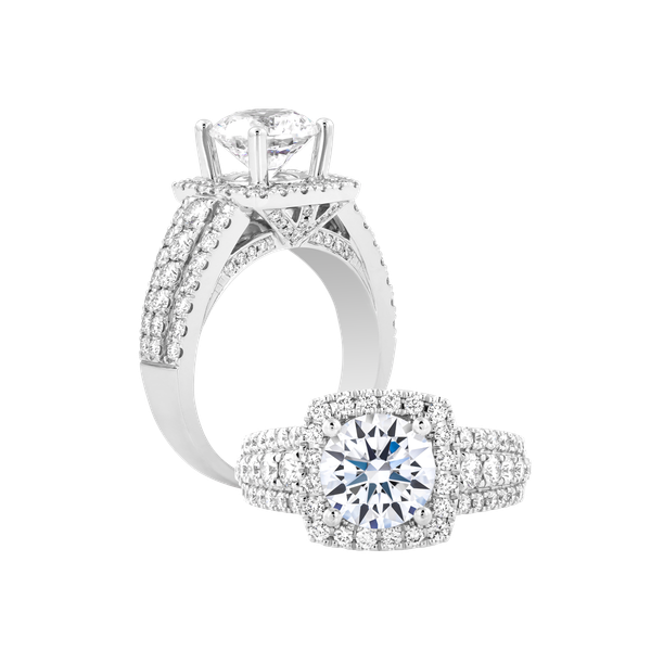 Ổ nhẫn nữ kim cương tấm vàng 14K Brentley 5C