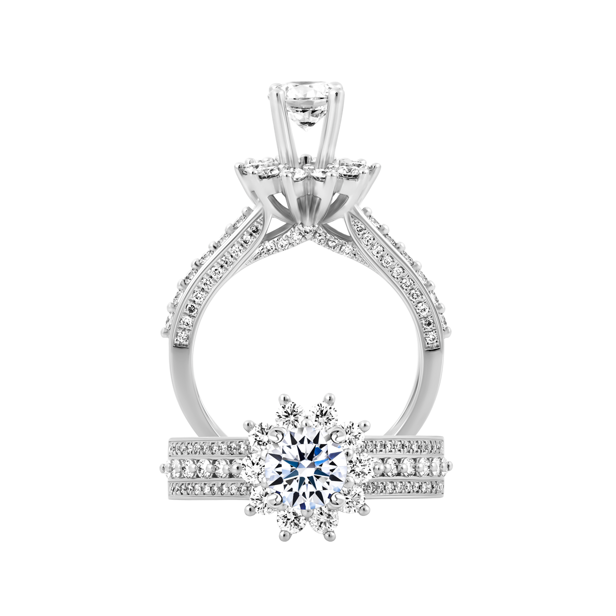 Nhẫn nữ kim cương tấm vàng 14K Zadia 5C