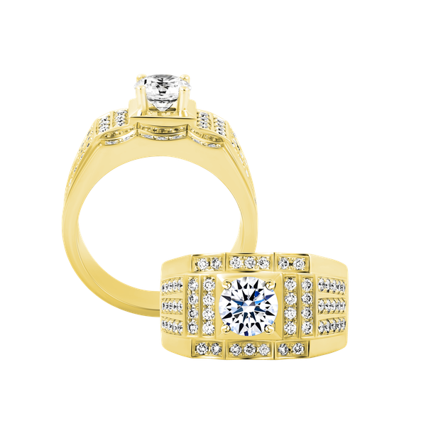 Nhẫn nam đính đá CZ vàng 14K Doughty 1CT Y