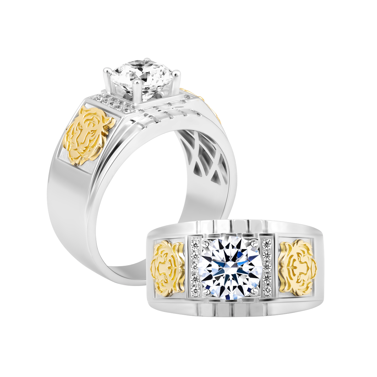 Nhẫn nam kim cương tấm vàng 14K Masterful 1.5CT WY