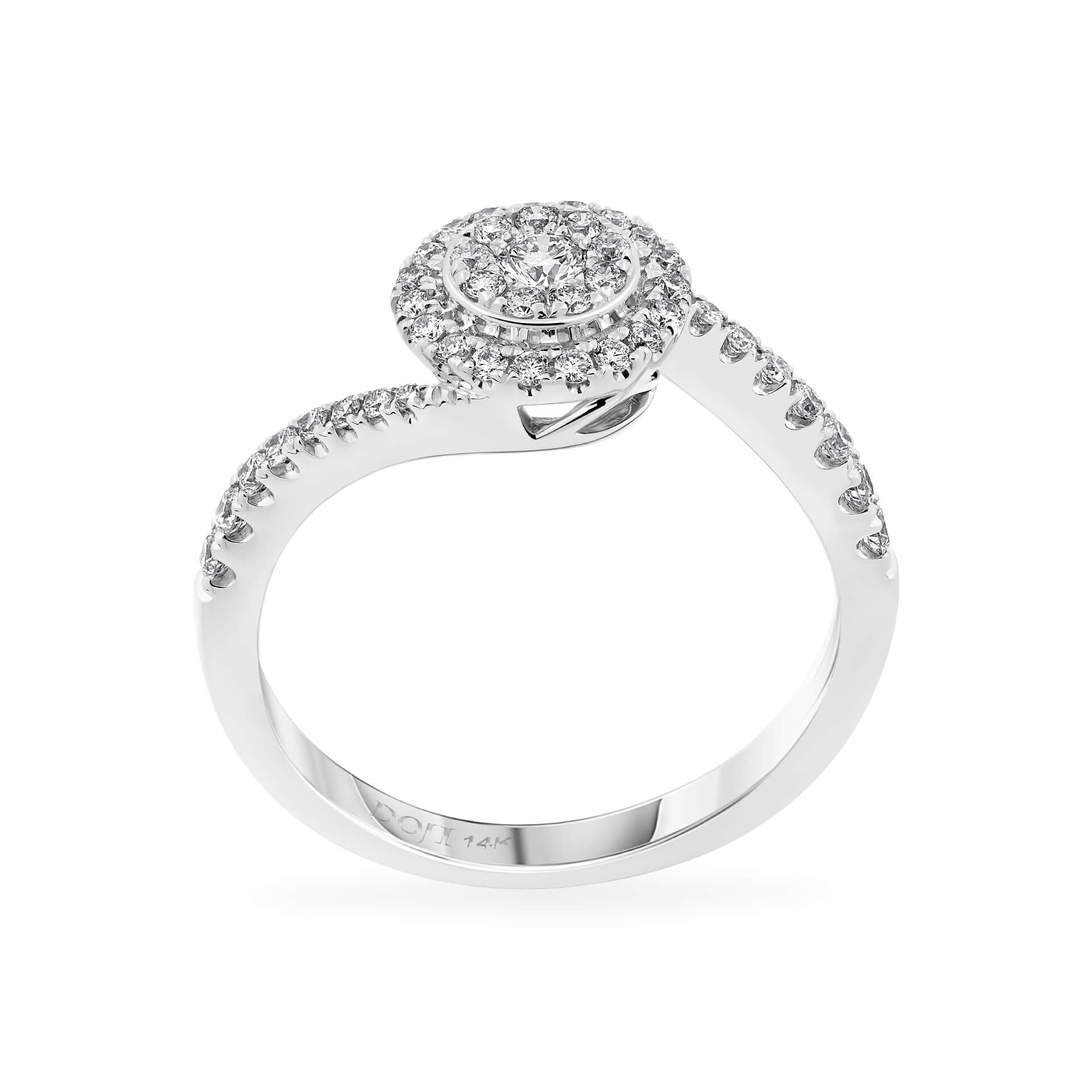 Nhẫn nữ kim cương viên vàng 14K Jena A286 TD