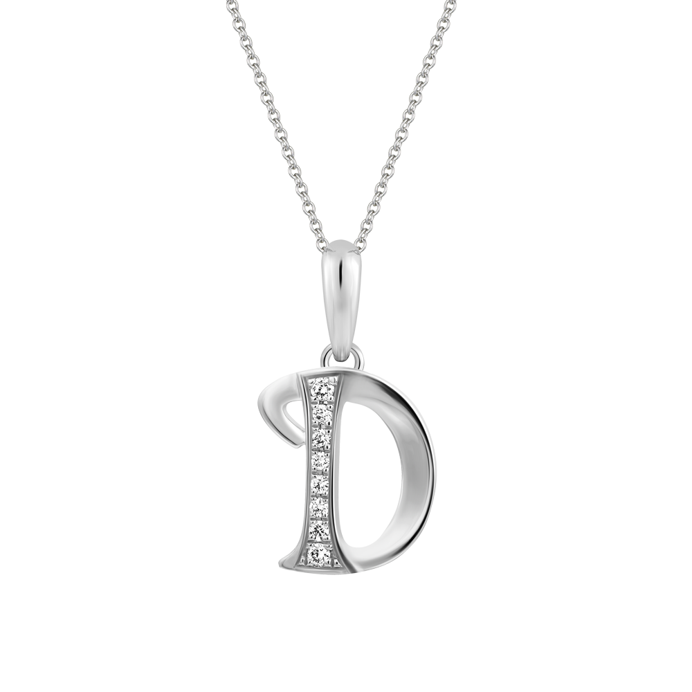 Mặt kim cương viên vàng 14K Letter D