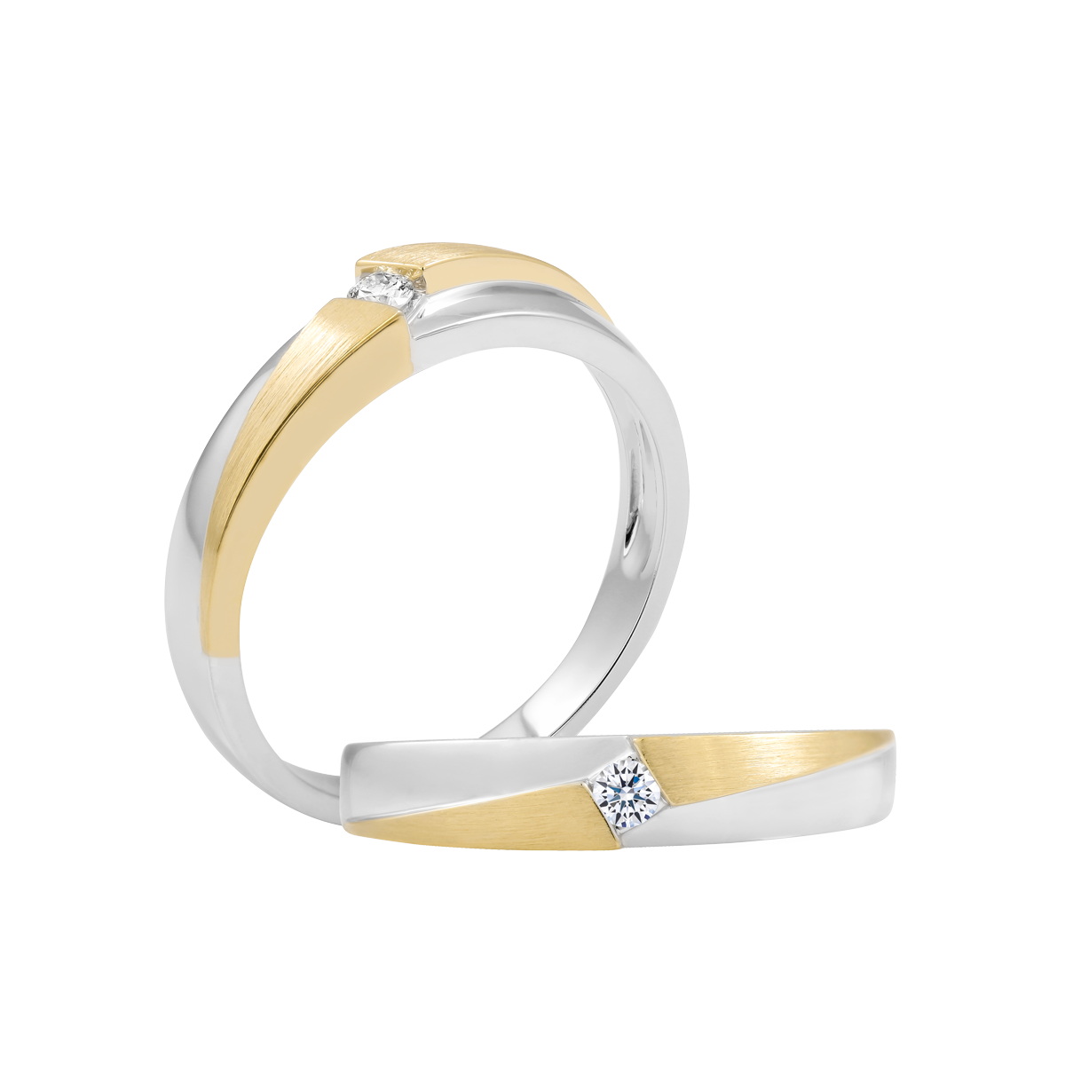 Nhẫn cưới nam kim cương vàng 14K Eritha 5p M