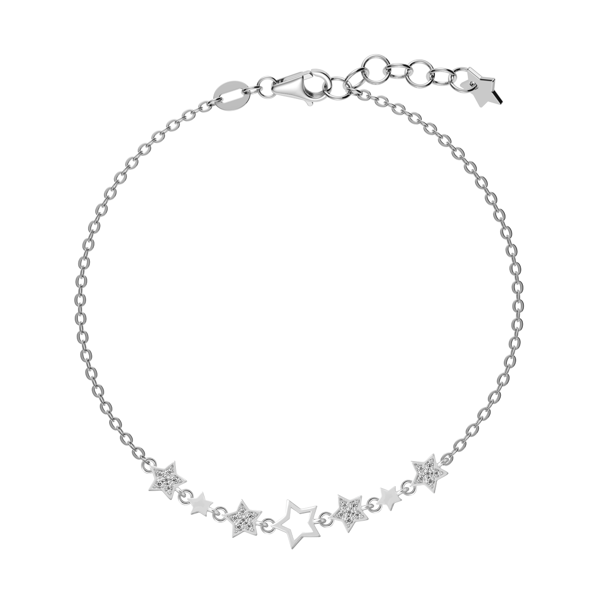 Dây tay đính đá CZ vàng 14K Starwin B