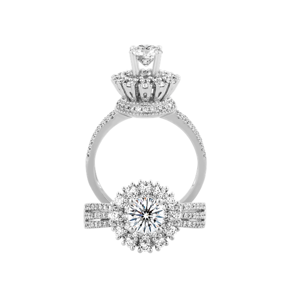 Ổ nhẫn nữ kim cương tấm vàng 14K Calantha 1CT