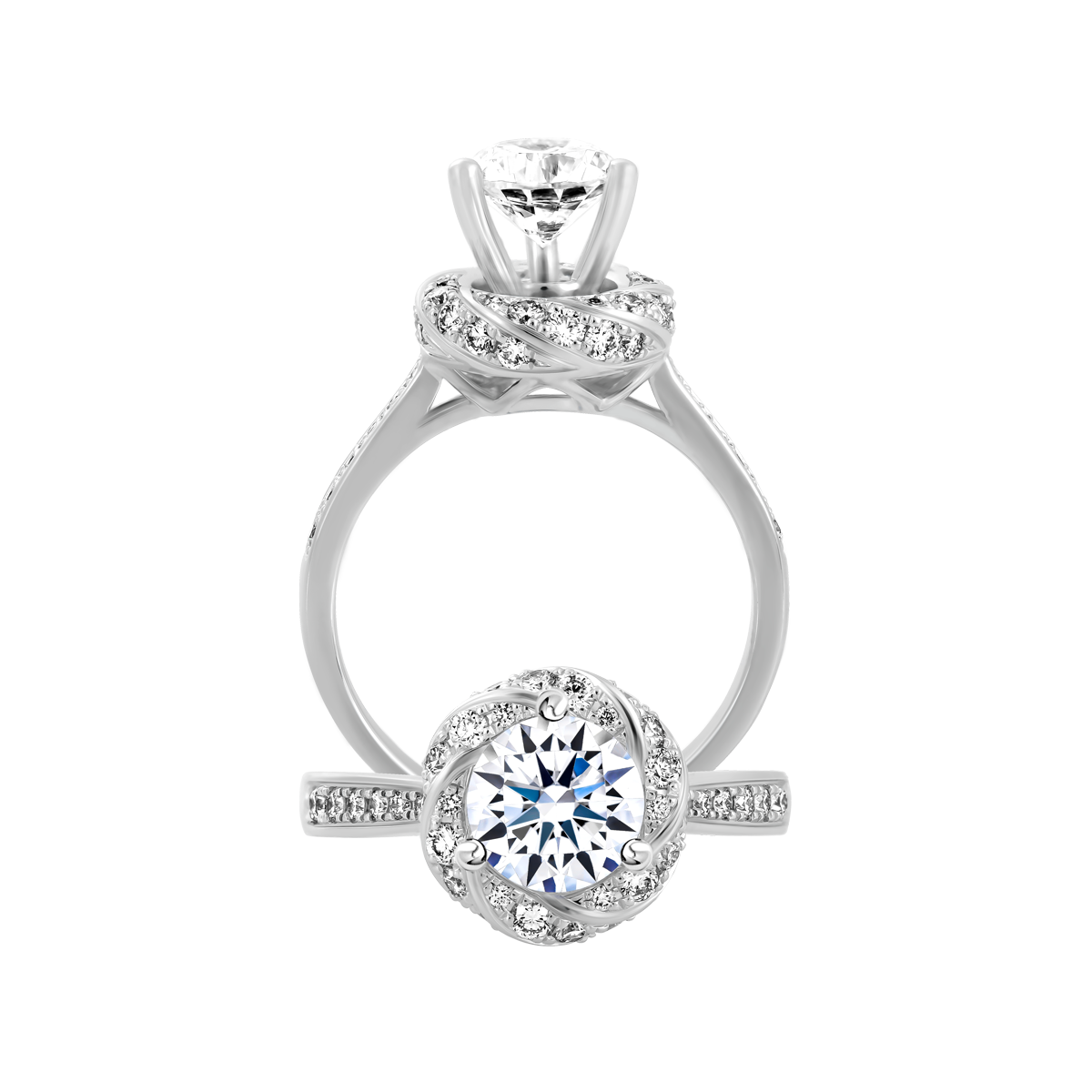 Nhẫn nữ kim cương tấm vàng 14K Perfection 1CT