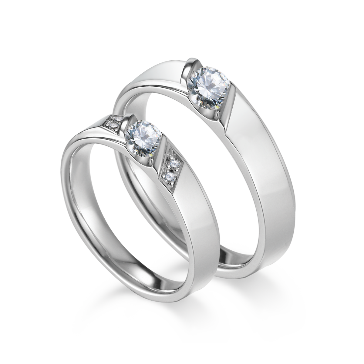 Nhẫn cưới nữ kim cương vàng 14K Damsel 10p F