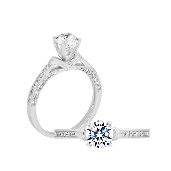 Ổ nhẫn nữ kim cương tấm vàng 14K Minutely 5C