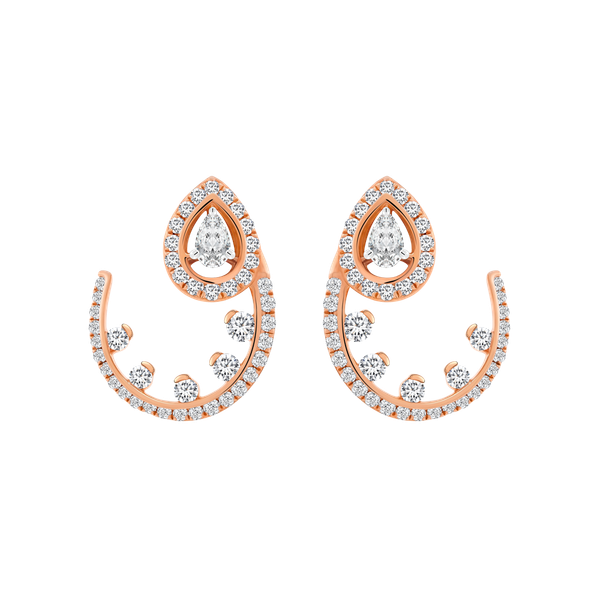 Hoa tai kim cương viên vàng 18K Jena A324 TD