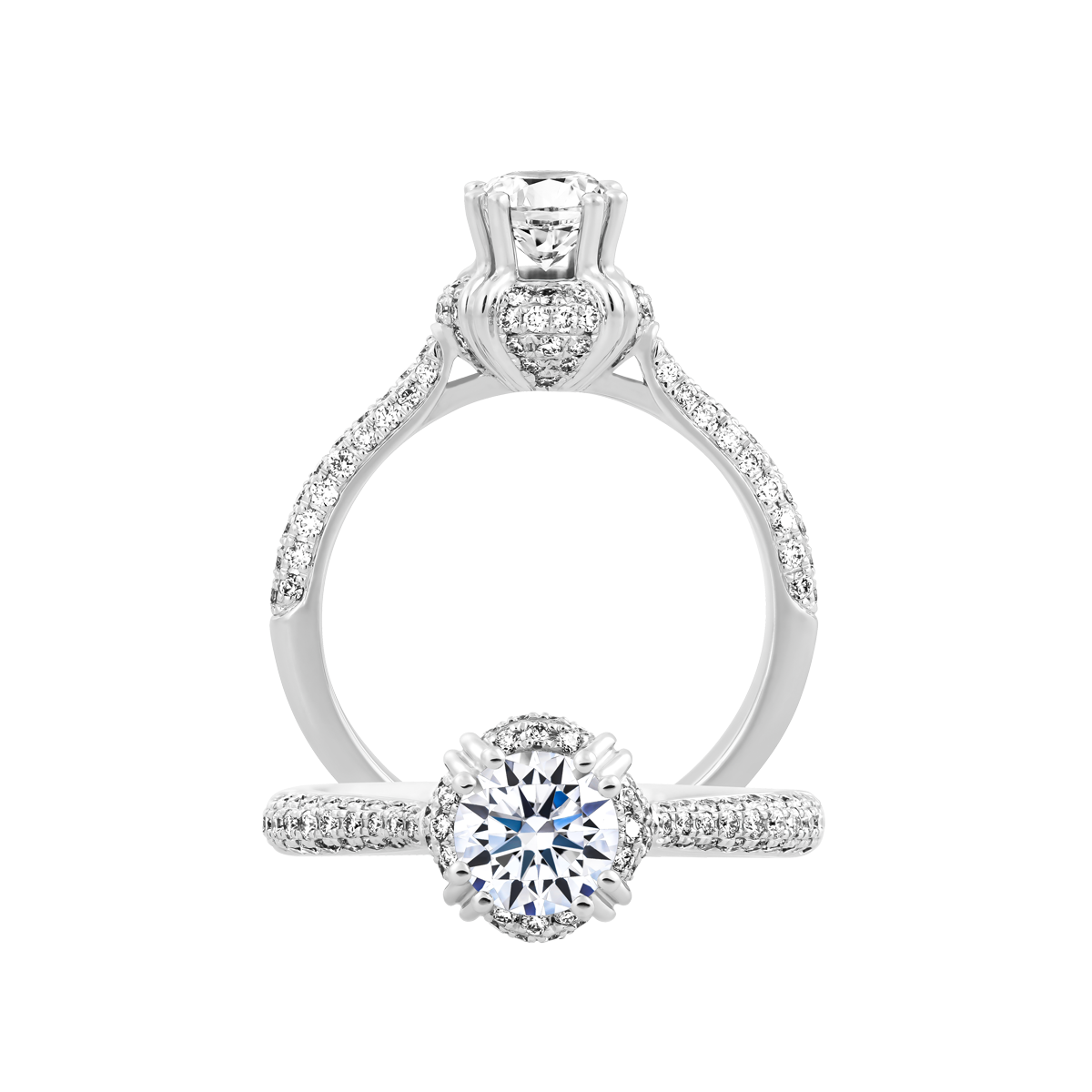 Nhẫn nữ kim cương tấm vàng 14K Buckly N 1CT