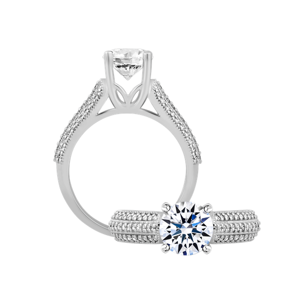 Ổ nhẫn nữ kim cương tấm vàng 14K Ecopark 1.5CT