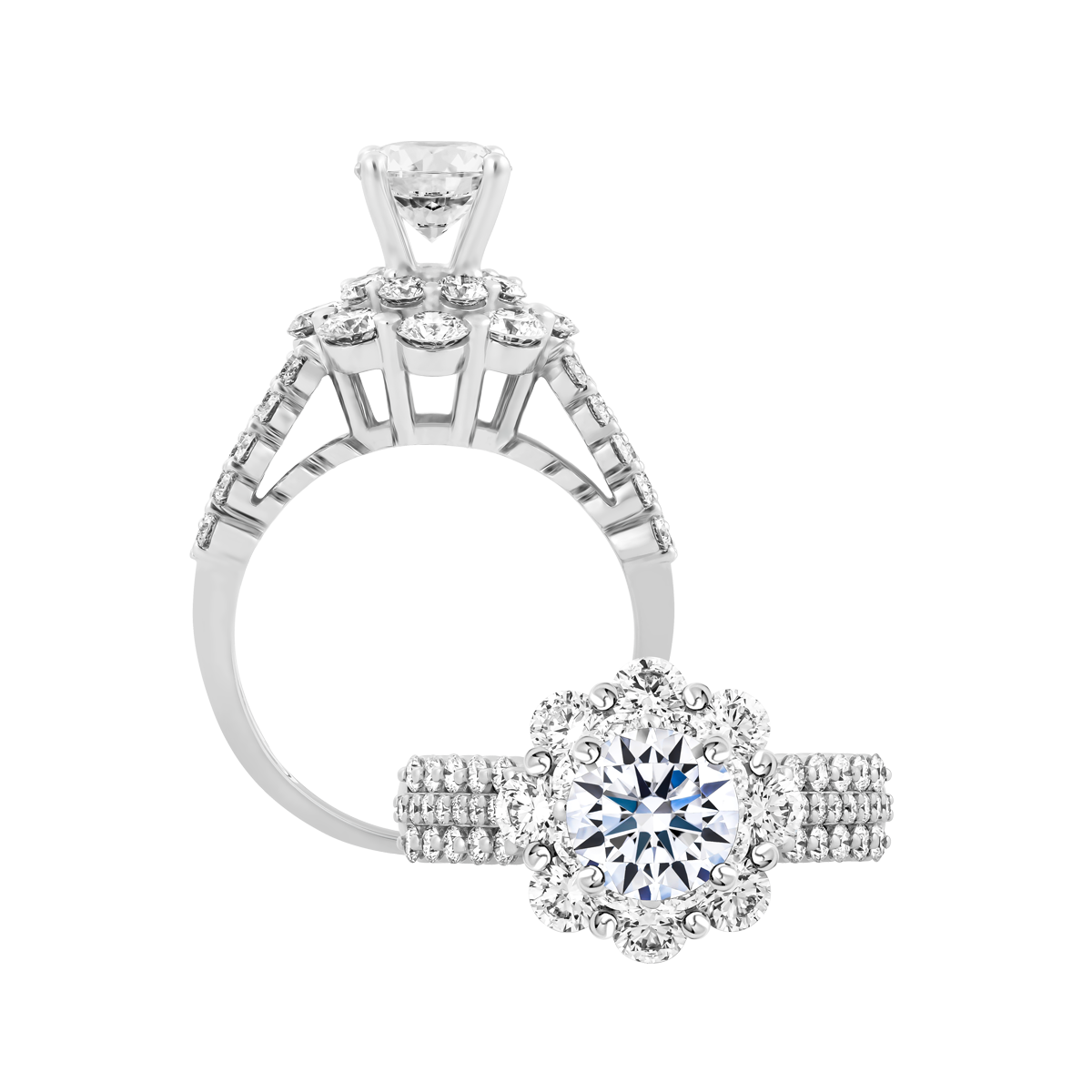 Nhẫn nữ kim cương tấm vàng 14K Annora N 1CT