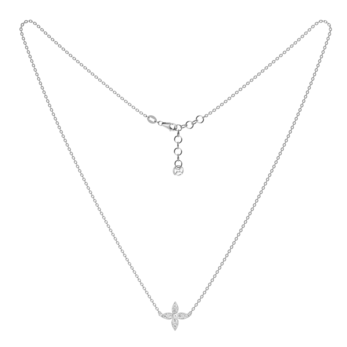 Dây liền mặt kim cương viên vàng 14K Elvior TD