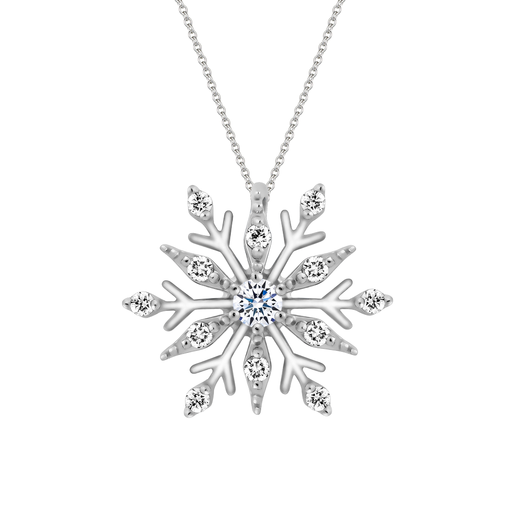 Mặt đính đá CZ vàng 14K Light of Snows 5p