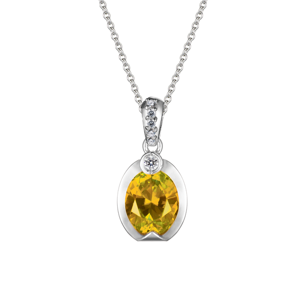 Mặt đính đá màu Citrine vàng 10K Lusita S.Cit GVPD0031915