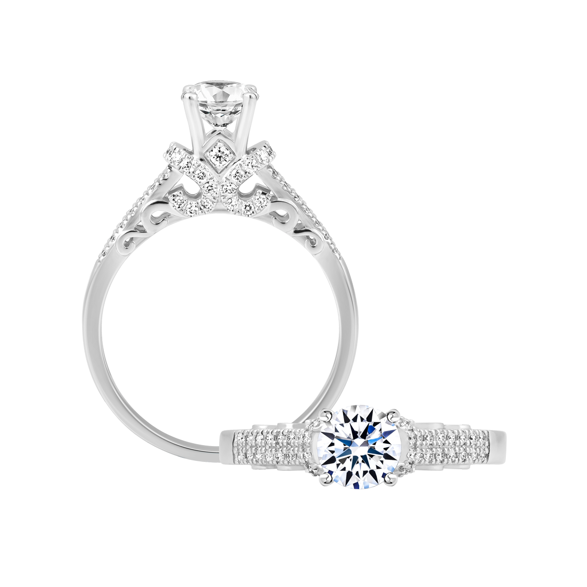 Nhẫn nữ kim cương tấm vàng 14K Effulgence 5C