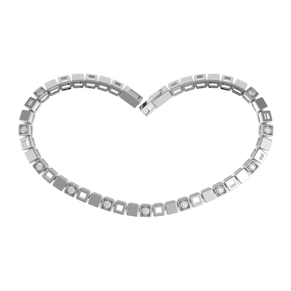 Lắc đính đá CZ vàng 10K Squarty