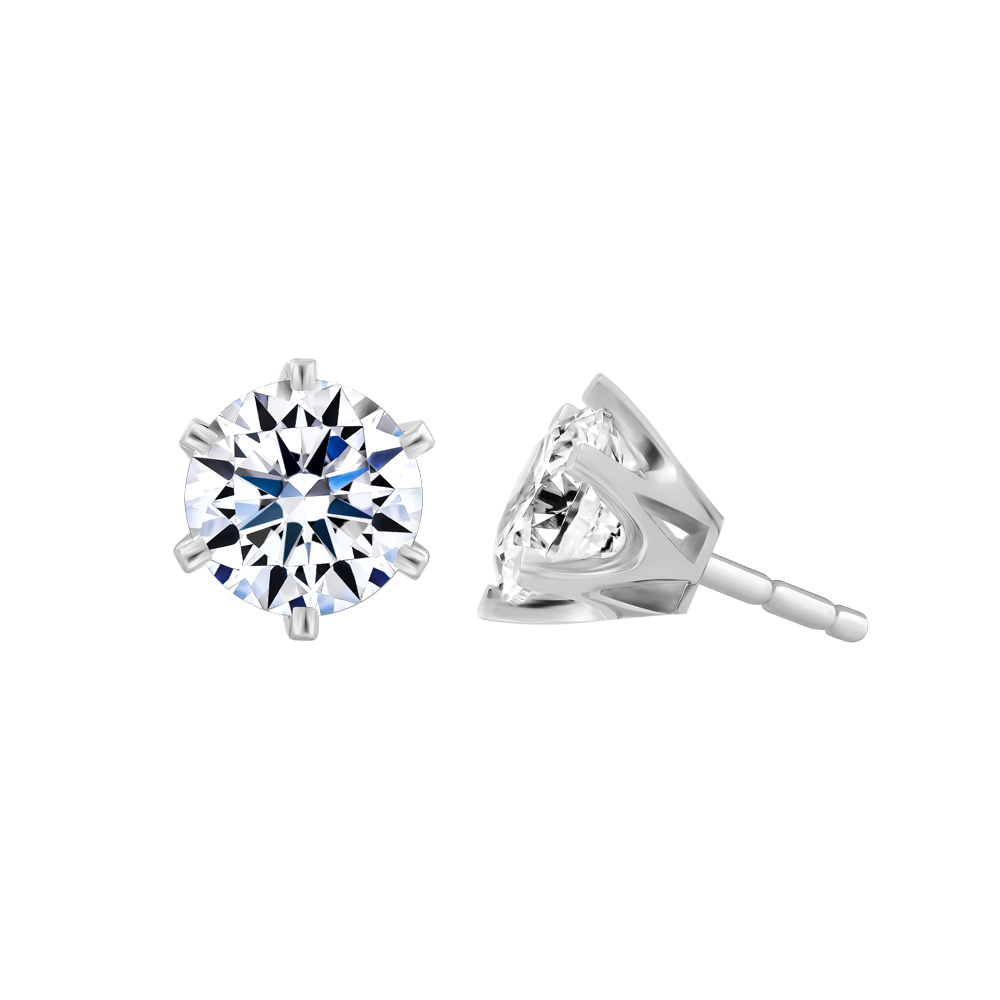 Hoa tai đính đá CZ vàng 14K Prince One N 1CT