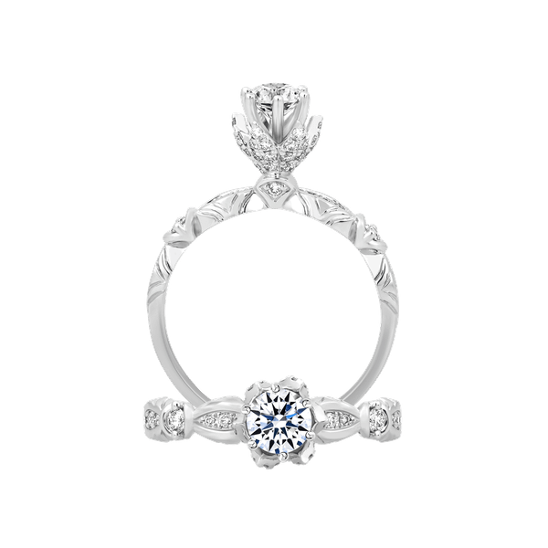 Ổ nhẫn nữ kim cương tấm vàng 14K Statice 3C