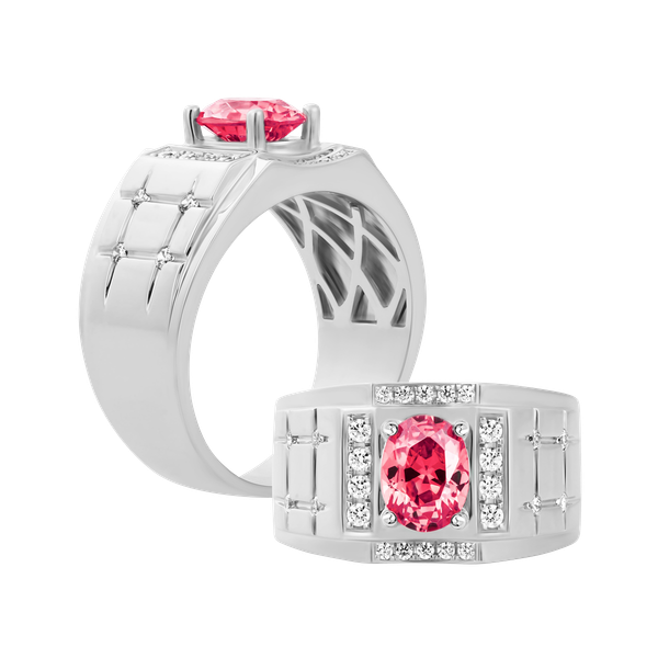 Nhẫn nam đính đá màu Ruby vàng 14K Mathew S.RUB W