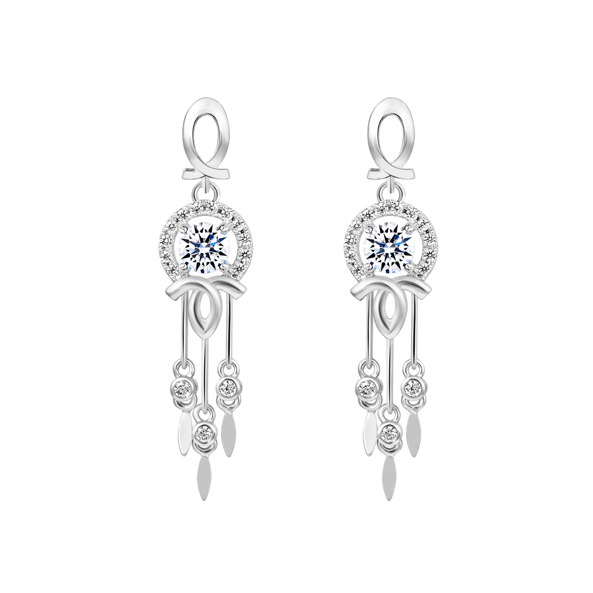 Hoa tai đính đá CZ vàng 14K Arrow N 2C