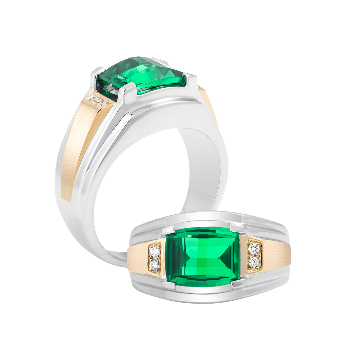 Nhẫn nam kim cương tấm vàng 14K Hemera S.EME WY GVRG0201512