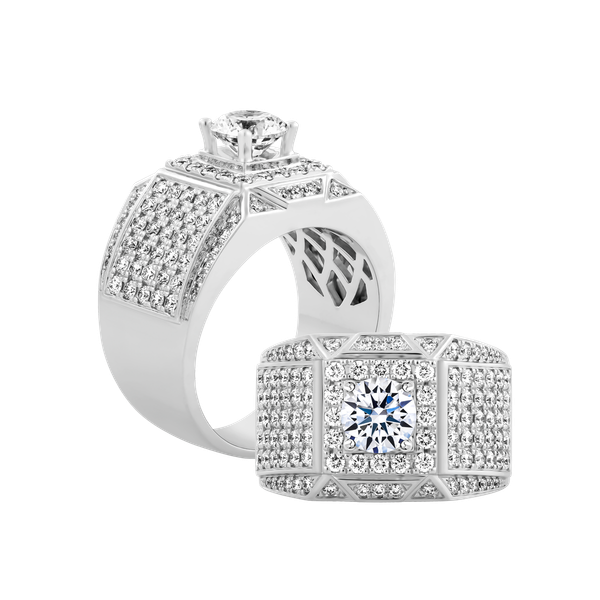 Nhẫn nam kim cương tấm vàng 14K Garrich 5C W