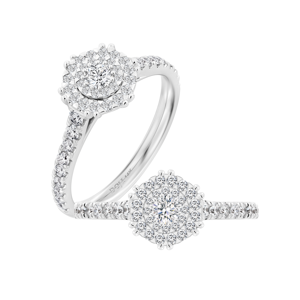 Nhẫn nữ kim cương viên vàng 14K Jena A504 TD