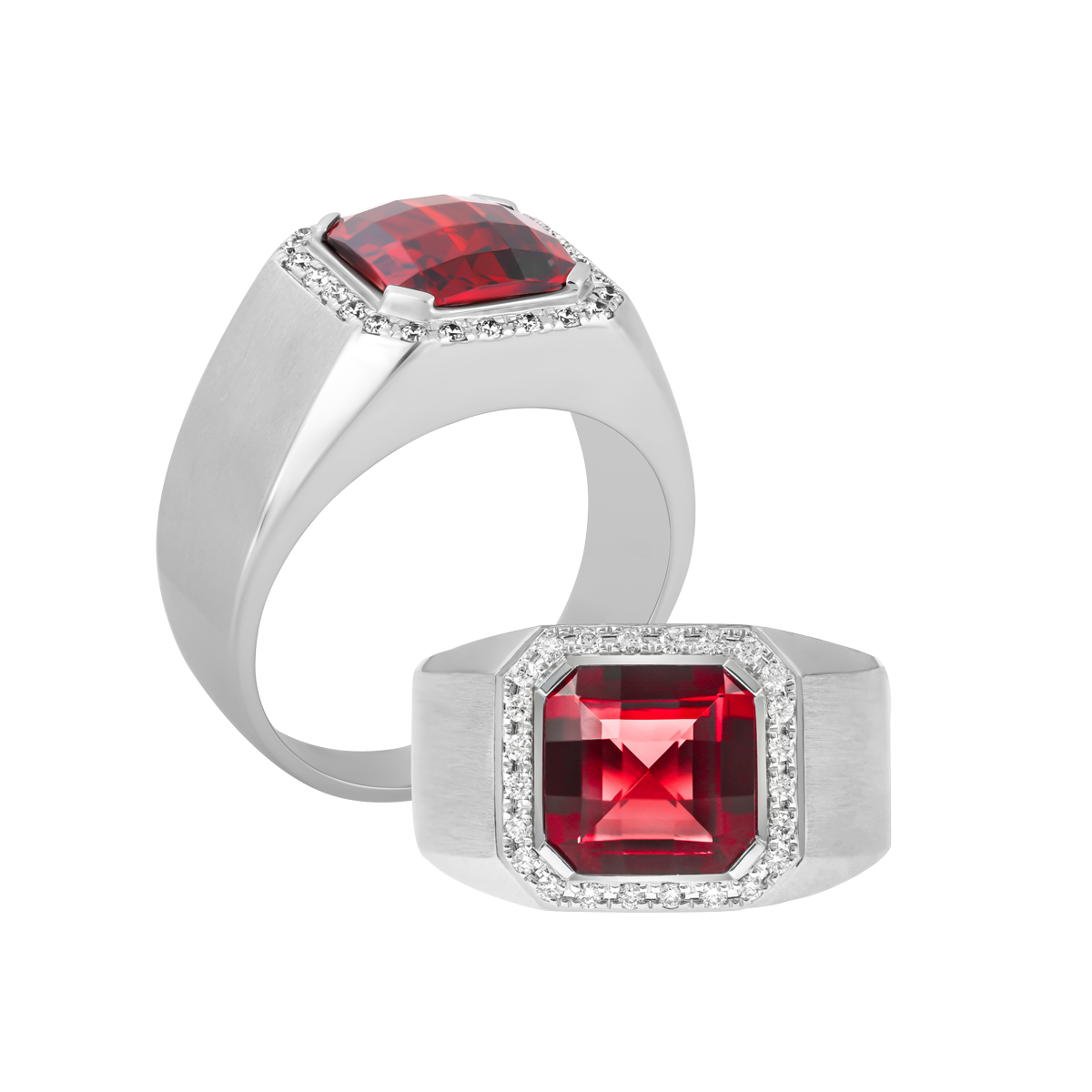 Nhẫn nam kim cương tấm vàng 14K Roundabout S.GAR W