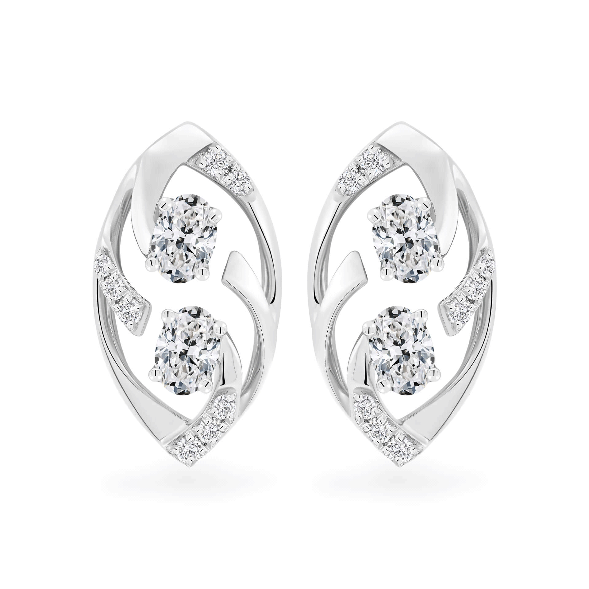 Hoa tai kim cương viên vàng 14K Jena A096 TD